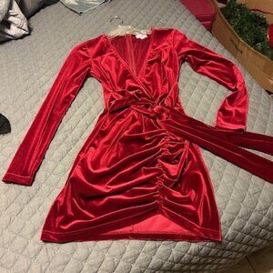 Red long sleeve dress